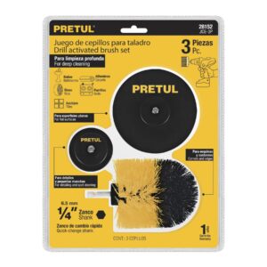 Jgo de 3 cepillos para taladro, Pretul