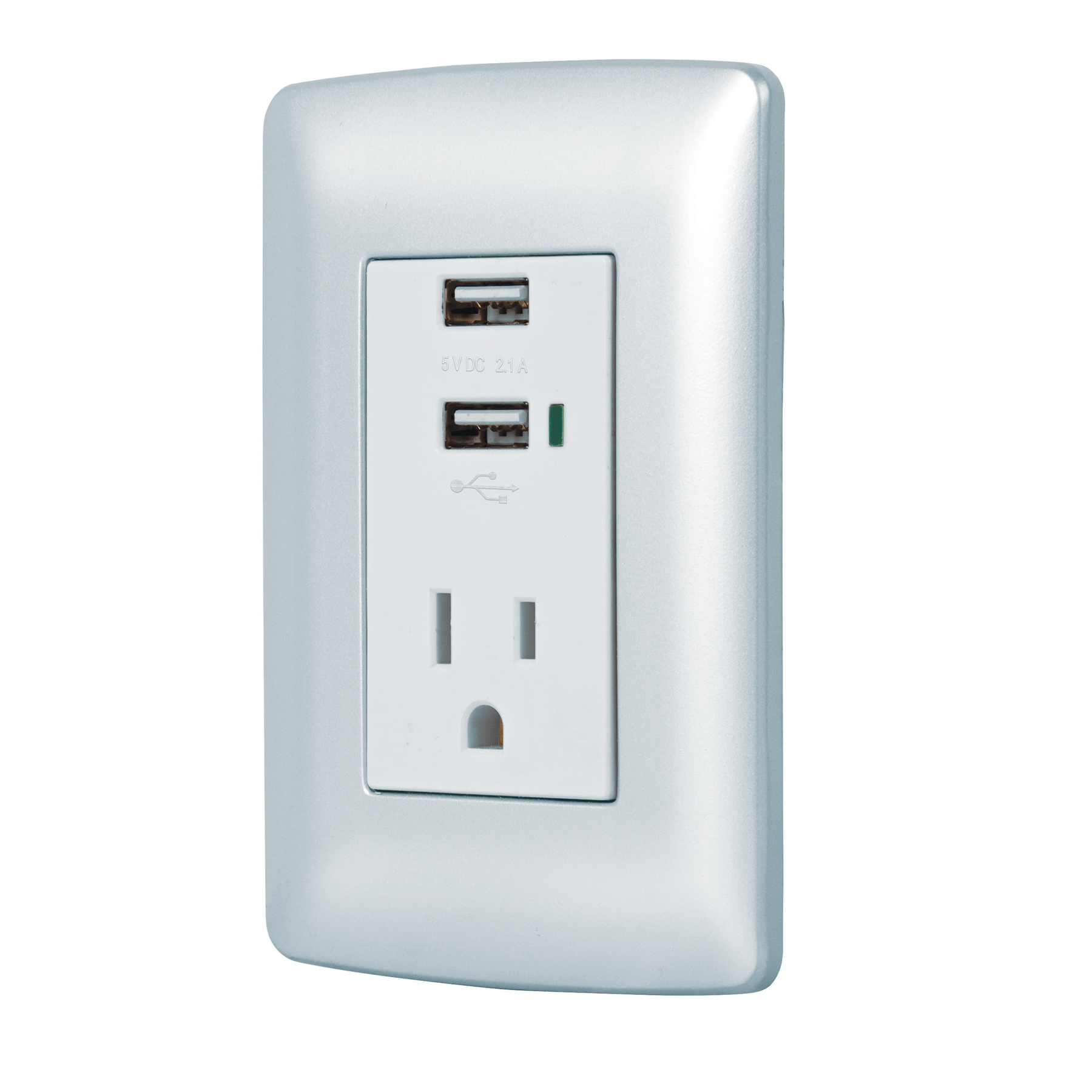 Enchufe De Pared Doble Megasocket 13A Con 2 Puertos USB – Placa Lisa, Sin Tornillos, Acabado Premium (Blanco/Negro/Níquel)